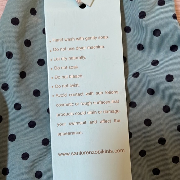 NWT San Lorenzo Bikini Teeny PolkaDot Keyhole High Neck Top Size S - Picture 3 of 7